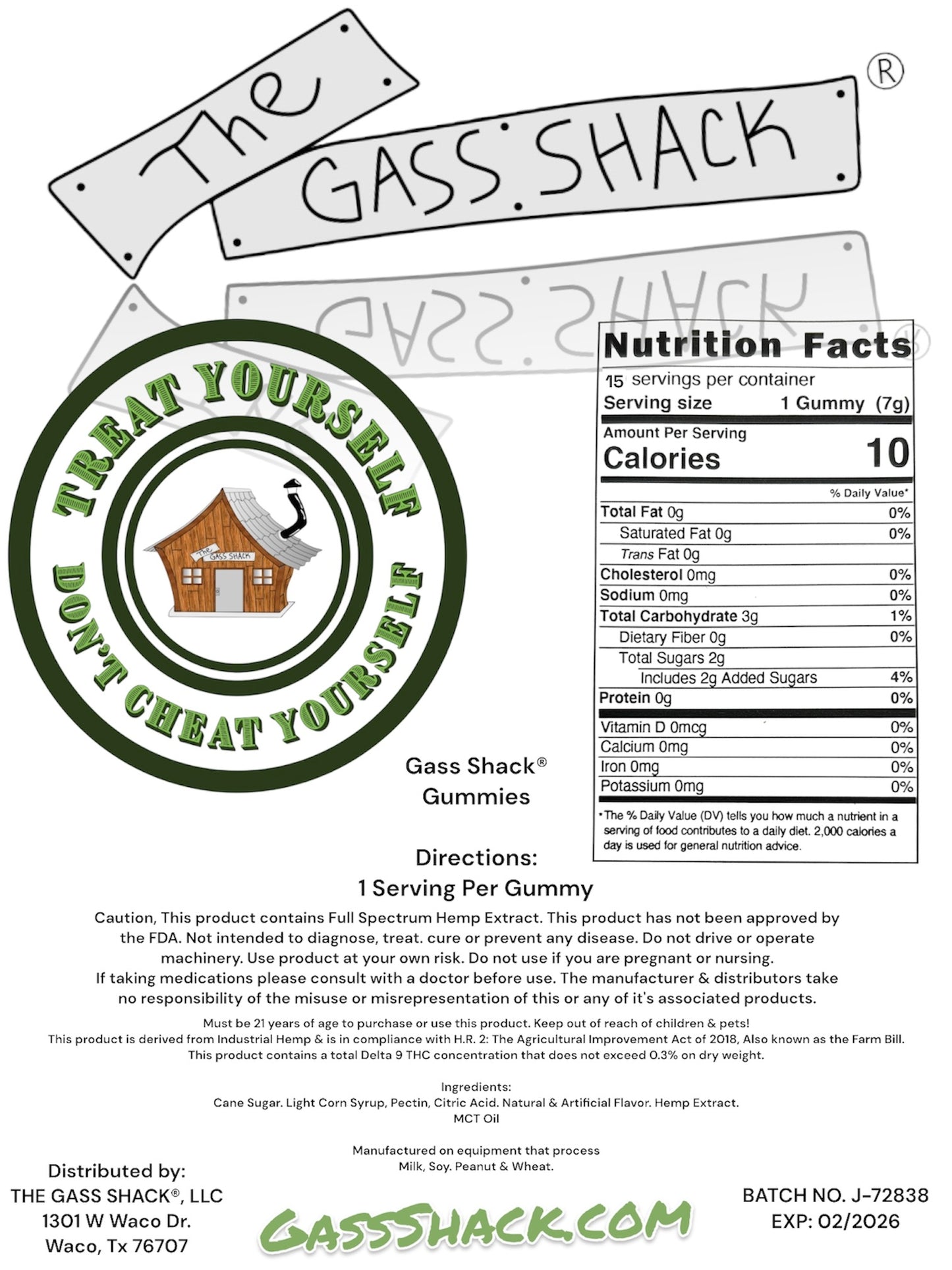 Shack Pack 600MG Gummies Trio of Exquisite Flavors (3ct-200mg/Each)