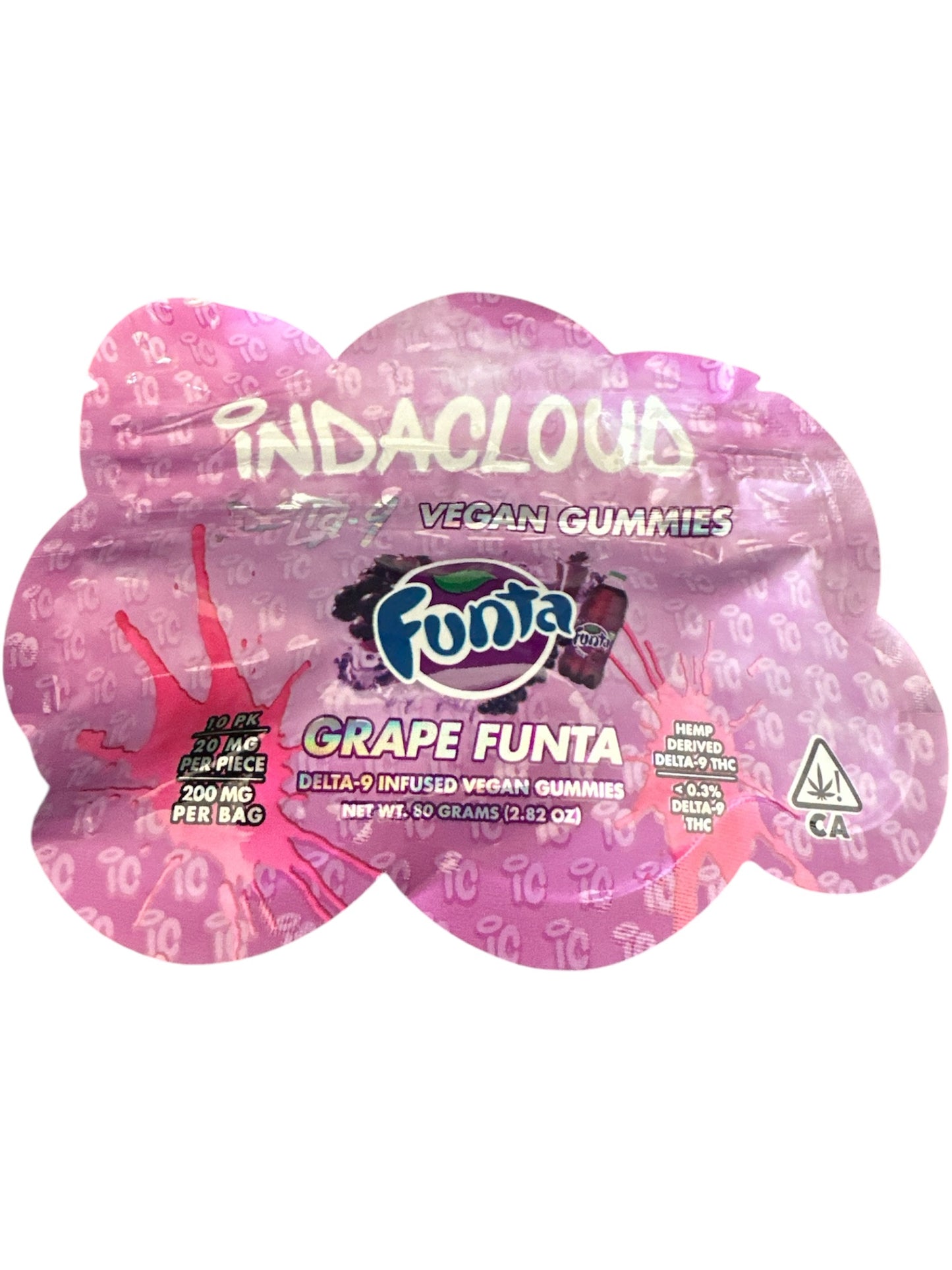 Indacloud Delta-9 Funta Gummies [10Pk / 20MG Per / 200MG Bag]