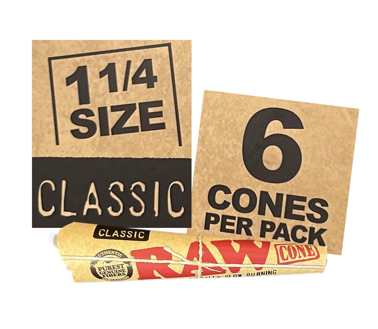 Raw Classic Cone 6pk