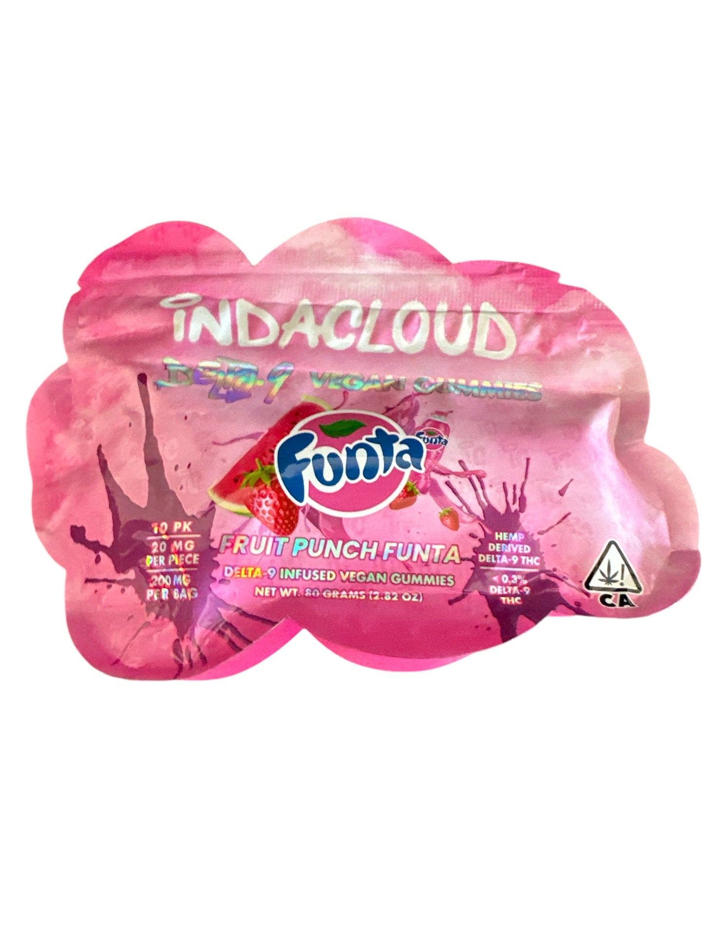 Indacloud Delta-9 Funta Gummies [10Pk / 20MG Per / 200MG Bag]