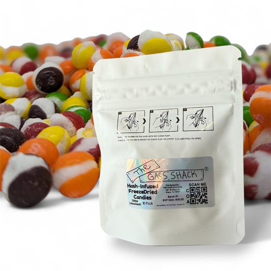 Gass Shack®️ Hash-Infused Freeze Dried Candies 100MG [10mg/Each] 10 PACK