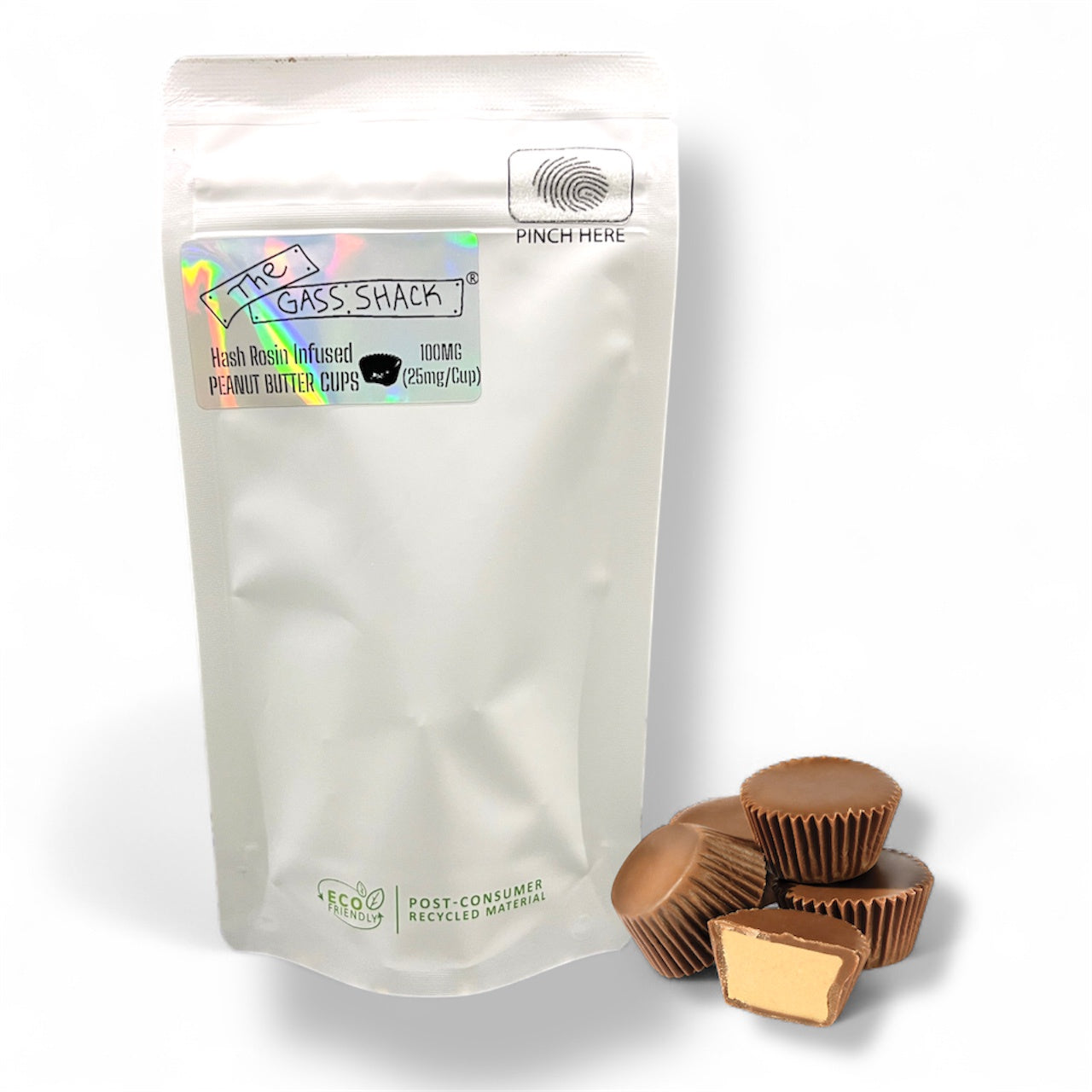 Gass Shack®️ Hash Rosin Infused PEANUT BUTTER CUPS [100mg Total - 25mg/Cup]