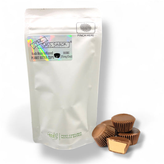 Gass Shack®️ Hash Rosin Infused PEANUT BUTTER CUPS [100mg Total - 25mg/Cup]
