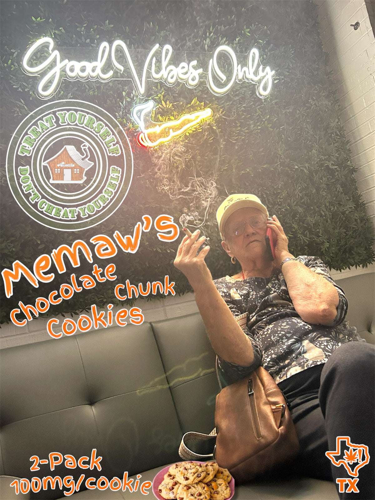 Memaw's 100mg Chocolate Chunk Cookies (2-Pack)