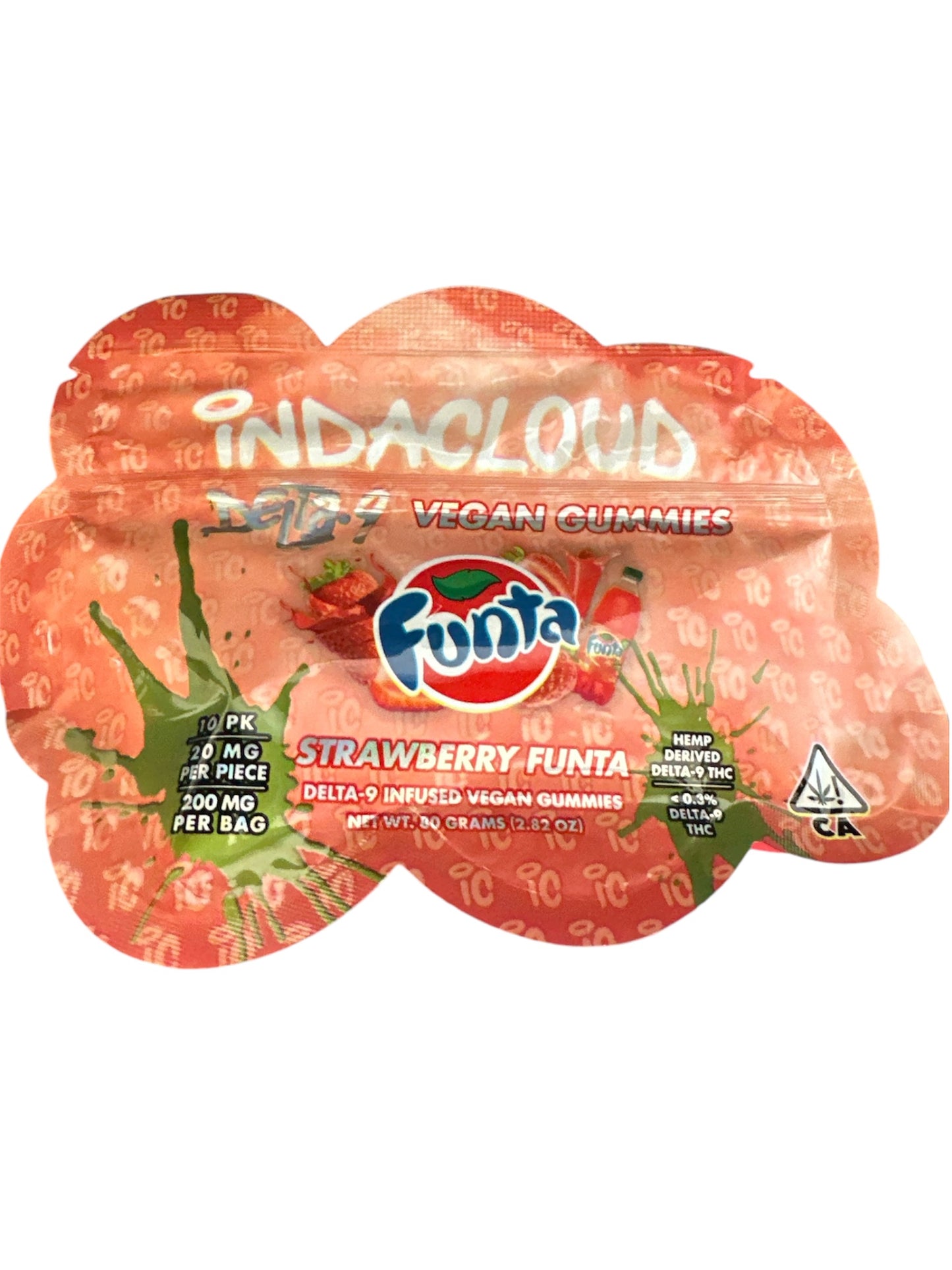 Indacloud Delta-9 Funta Gummies [10Pk / 20MG Per / 200MG Bag]