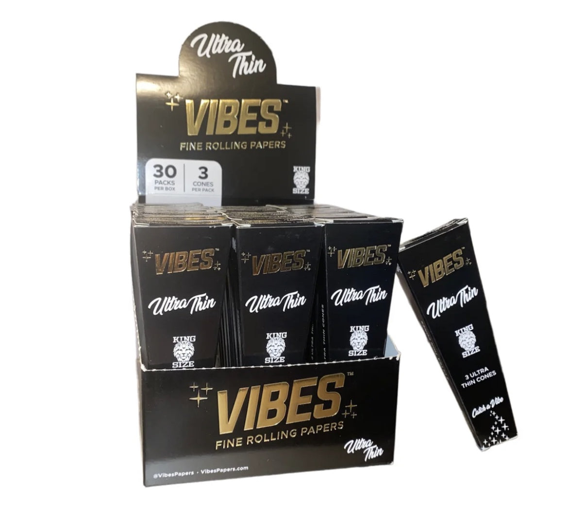 VIBES Ultra-Thin Cones (KING SIZE) - 3 Pack